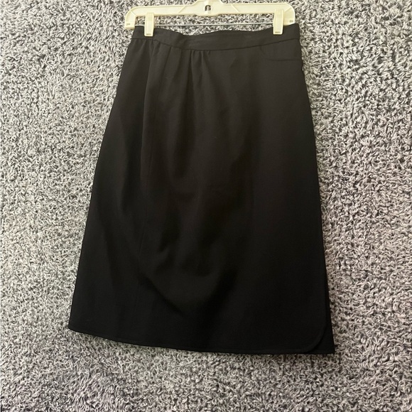 DALTON Vintage 1950/60s 100% Virgin Wool Black skirt  Size 12 - Picture 1 of 8
